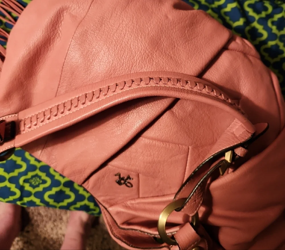 Oryany Rose Pink Leather Hobo Bag With Dustbag
